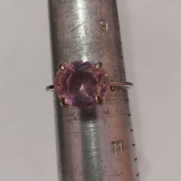 Bomb Party Size 10 Silver Tone Pink Crystal Ring - Picture 3 of 6